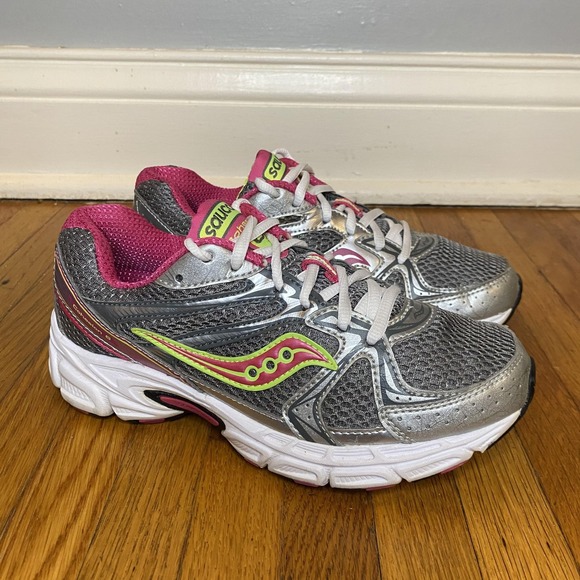 Saucony Cohesion Shoes Womens Size 6 Gray Pink Running Wide Sneakers Athletic - Picture 2 of 13